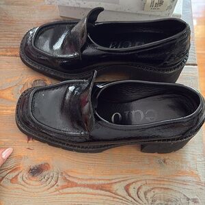 Pedro Garcia size 38 black loafers with lug soles